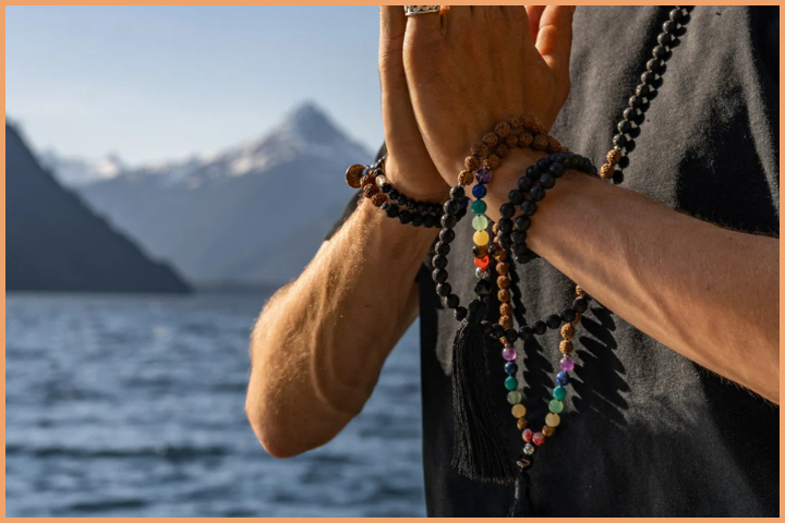 Some people wear mala beads for spiritual significance
