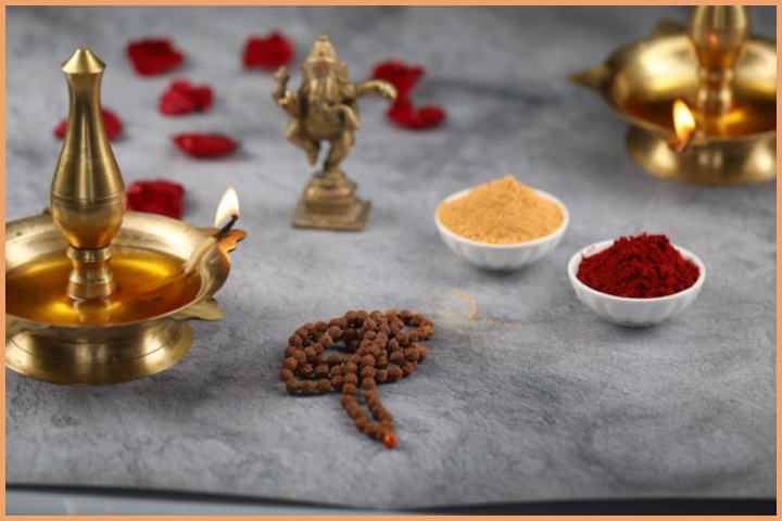 Simple offerings for Rudraksha Mala