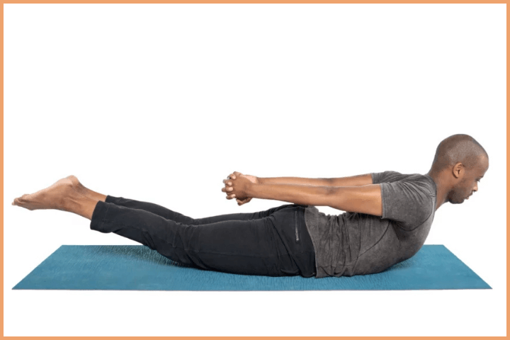 Salabhasana with Hands Clasped